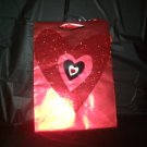 Red White and Black Shaped Hearts with Red Glitter and Heart Gem Ribbon Handles