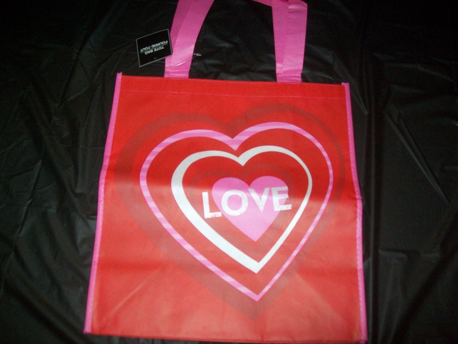 Love with 5 Hearts Art Work Red Valentine and Sweeties Shopping Duffel Bag