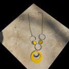 Junk Jewelry -  Big Yellow Ring of Rings Necklace