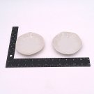 2 White Saucer Dish Ceramic Ware with Round Design Vintage 1960 2 White Saucer Dish Ceramic Ware with Round Design Vintage 1960