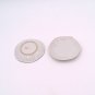 2 White Saucer Dish Ceramic Ware with Round Design Vintage 1960