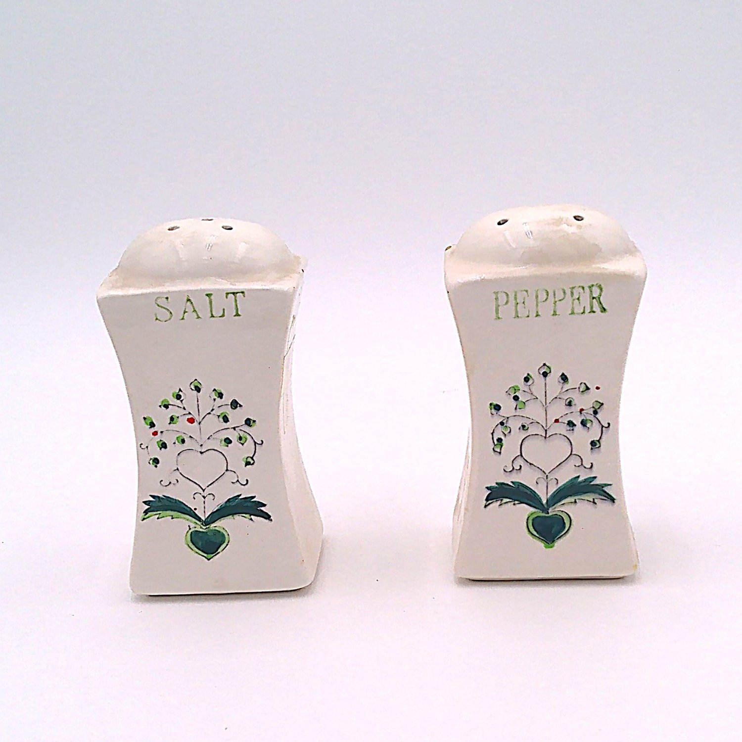 2  Big  White  Vintage Salt & Pepper Shaker - 1960's with Free, Fast Shipping!