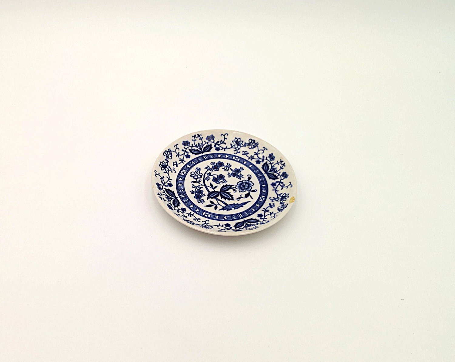 Vintage 1960s China Saucer 5.5" Blue Abstract Art Tea Cup Plate  Chipped