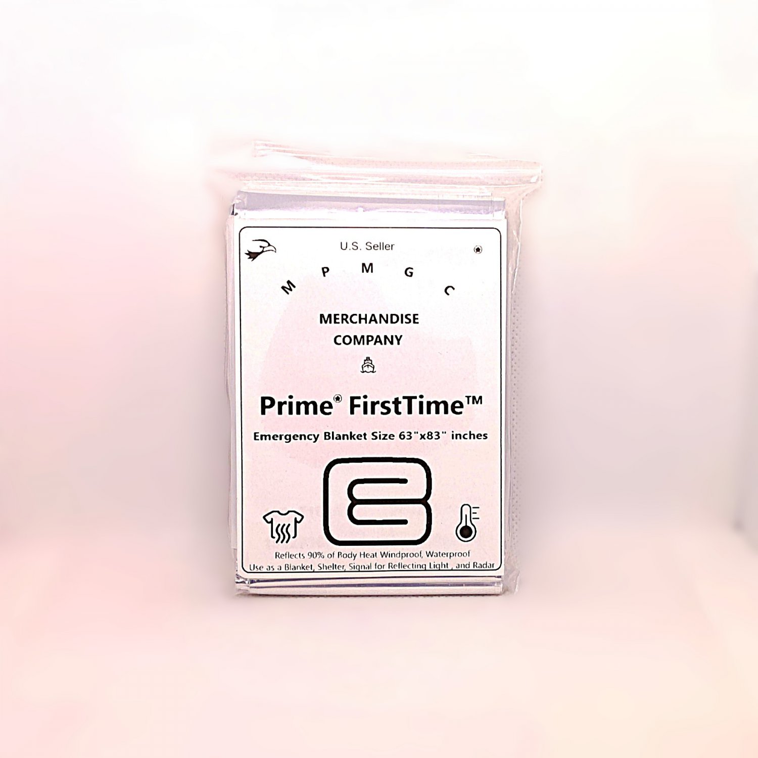 MPMGC Prime First Time Emergency Blankets (2 Pack) 63" x 83"  Survival Grade, 12 Micron Thickness