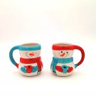 Snowman & Snowwoman Mug Set – Set of 2 | New Without Box | Handwash Only | Holiday Winter Cups