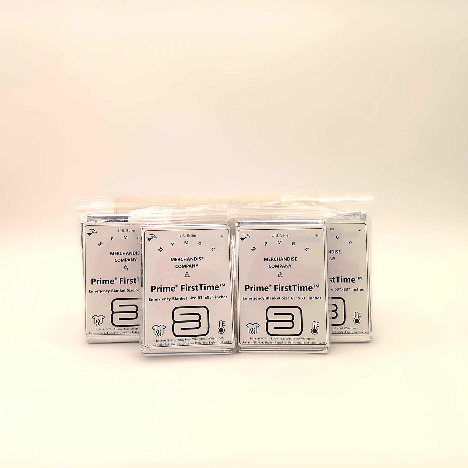 MPMGC Prime Emergency Blanket 4-Pack - Silver Reflective Survival Blanket