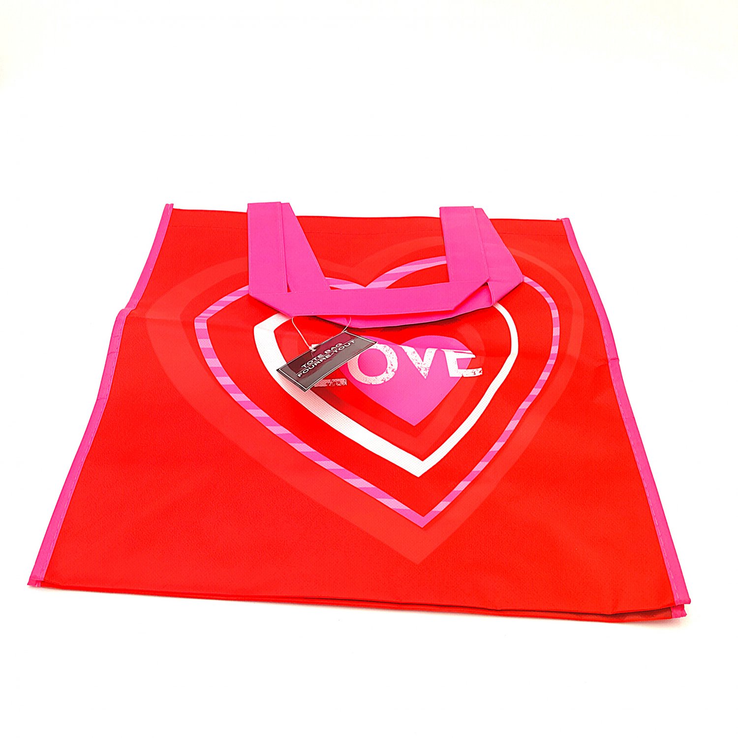 Love with 5 Hearts Art Work Red Valentine and Sweeties Shopping Duffel Bag