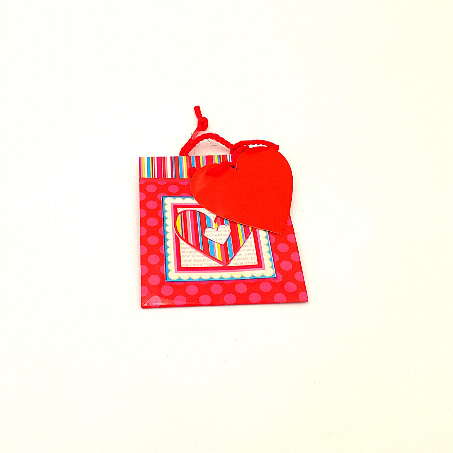 Pink and Red Multi Colors Polka dot Striped Gift Bag