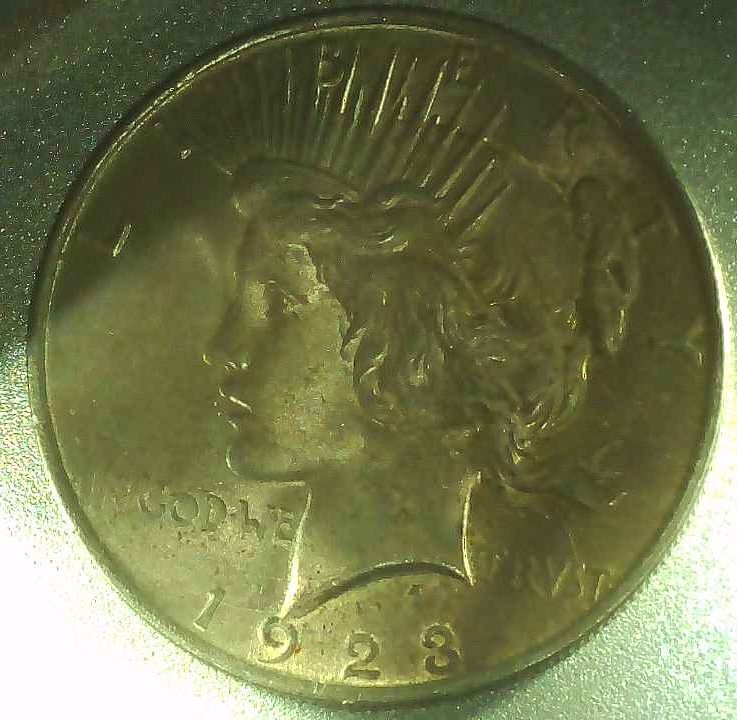 1923 Peace Silver Dollar No Mint Mark - 90% Silver Circulated Eagle Back