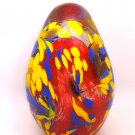 Vintage  Resin Egg Paper Weight Decor Egg – Yellow, Red & Blue | 2" x 4" | 1.7 lbs | 1990s