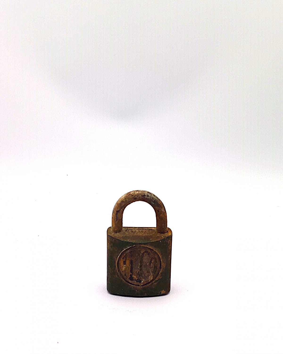 Vintage Brass Top Iron Padlock &acirc;�� No Key | Rare Antique Lock