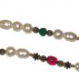 Christmas Necklace A26 – Red, Green, Black, Gold & White – 14.5" Radius