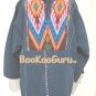 Southwest Denim Shirt, Hand-sewn Decoration, Pull-over, Vintage Clothing