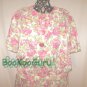 Floral Pleated Skirt and Top Set, Vintage Classic, Bright Colors, Hot Pink Buttons