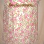 Floral Pleated Skirt and Top Set, Vintage Classic, Bright Colors, Hot Pink Buttons