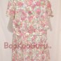 Floral Pleated Skirt and Top Set, Vintage Classic, Bright Colors, Hot Pink Buttons