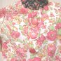 Floral Pleated Skirt and Top Set, Vintage Classic, Bright Colors, Hot Pink Buttons