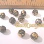Dozen Rose Bud Beads, Combination Silver & Gold Tone, 6mm, Make Jewelry