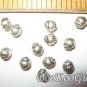 Dozen Round Shell Beads, Silver Tone, 6mm, Rare & Vintage, Make Jewelry