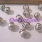 Dozen Round Shell Beads, Silver Tone, 6mm, Rare & Vintage, Make Jewelry