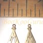 Pair of TeePee Charms, Antique Gold, Vintage, Rare, Make Jewelry, BooKooGuru