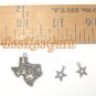 Texas State Charm, Tiny Stars Charms, All Three, Antique Silver, Make Jewelry, BooKooGuru