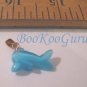 Blue Dolphin Fiber Optic Glass Charm or Pendant, Great Details, Make Jewelry, BooKooGuru