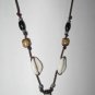 Arrowhead Pendant, Beaded on Leather, African Trade Beads, Goth