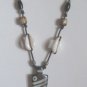 Arrowhead Pendant, Beaded on Leather, African Trade Beads, Goth