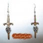 Skull and Dagger Earrings, Custom Designed, Three-dimensional