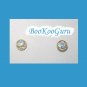 Tiny Blue Rose Earrings, Post Style, Goldtone, Rare, Vintage, Estate