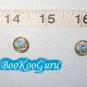 Tiny Blue Rose Earrings, Post Style, Goldtone, Rare, Vintage, Estate