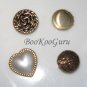 Group of 4 Vintage Button Covers, Goldtone, Near mint, BooKooGuru