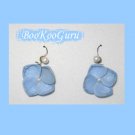 Vintage Estate Earrings, Blue Flower Dangle, Pearls, BooKooGuru