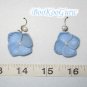Vintage Estate Earrings, Blue Flower Dangle, Pearls, BooKooGuru