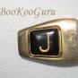 Removable Belt Buckle, Snap On Style, Letter "J", BooKooGuru, Vintage Jewelry
