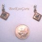 Limited Edition Copper, Silver Earrings, Diamond Shaped, Heart Center Cut-out, Vintage Jewelry