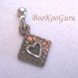 Limited Edition Copper, Silver Earrings, Diamond Shaped, Heart Center Cut-out, Vintage Jewelry