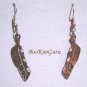Feather Earrings, Southwest Style, Copper Color with Gecko Engraved, Rare, Vintage Jewelry