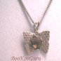 Butterfly Necklace, Silver Tone, Green Swirl Mother of Pearl Center Stone, Vintage Jewelry