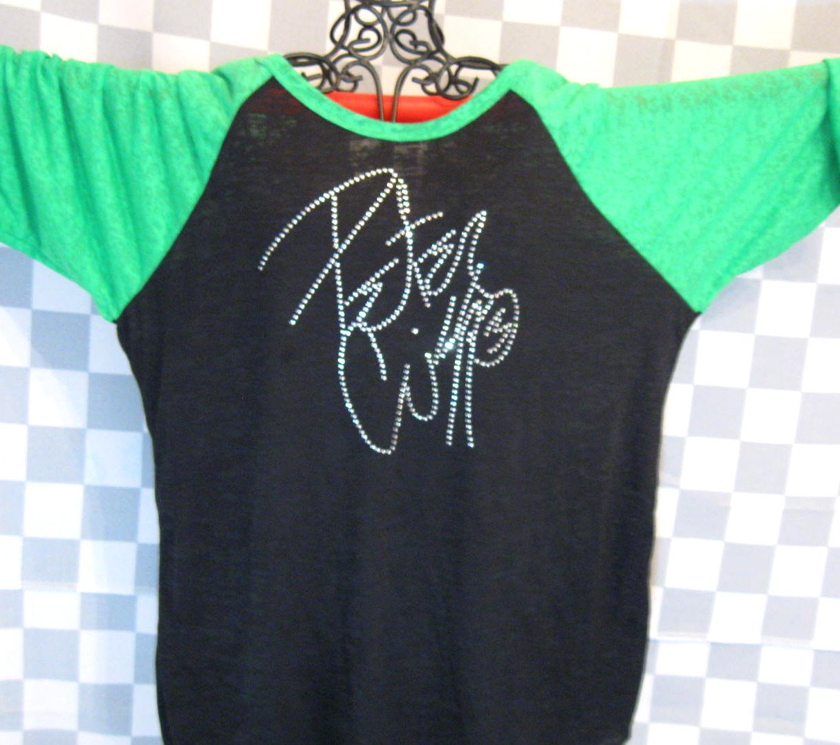 Peter Criss Autograph Signature KISS! Bling Rhinestone Embellished T-shirt