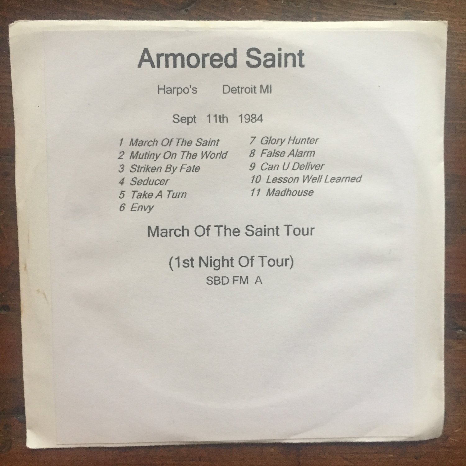 Armored Saint cd Detroit MI 1984