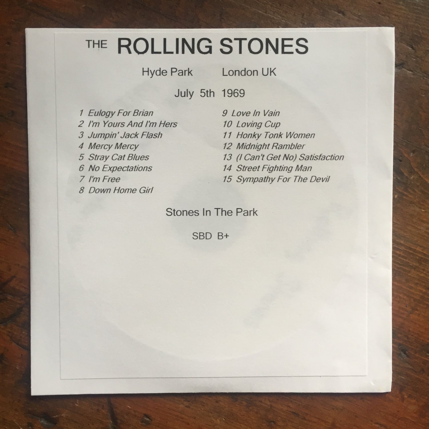 Rolling Stones Cd Hyde Park London 1969