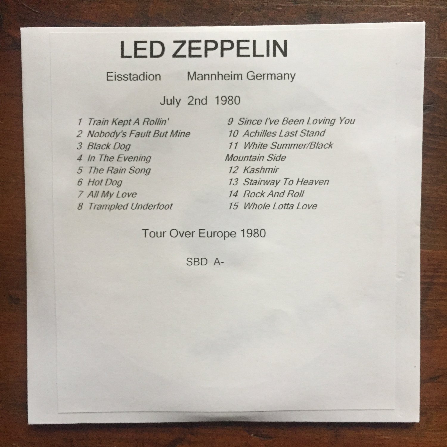 Led Zeppelin 2 cd Mannheim Germany 7/2/80