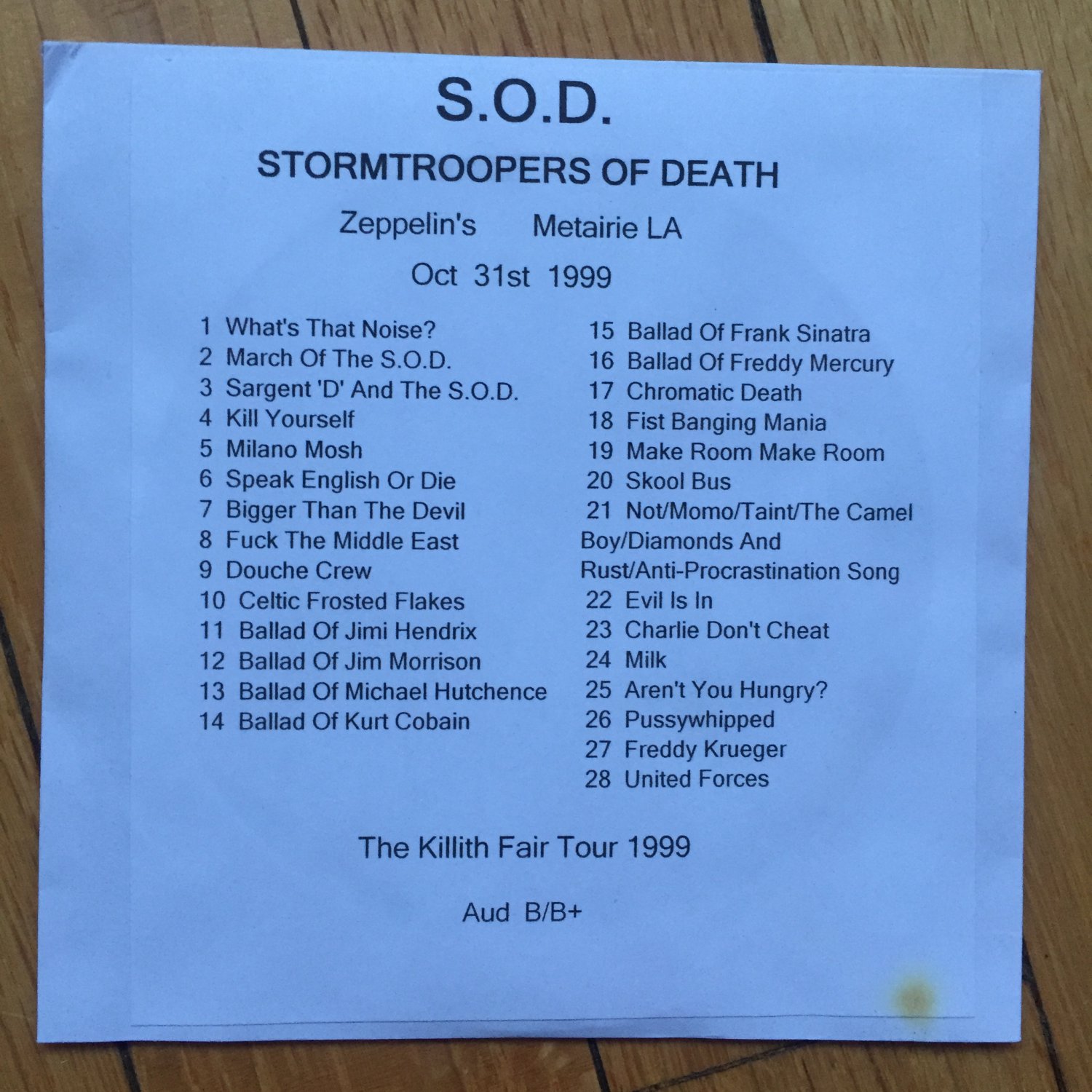 S.O.D. Cd Metairie LA 1999 Stormtroopers Of Death