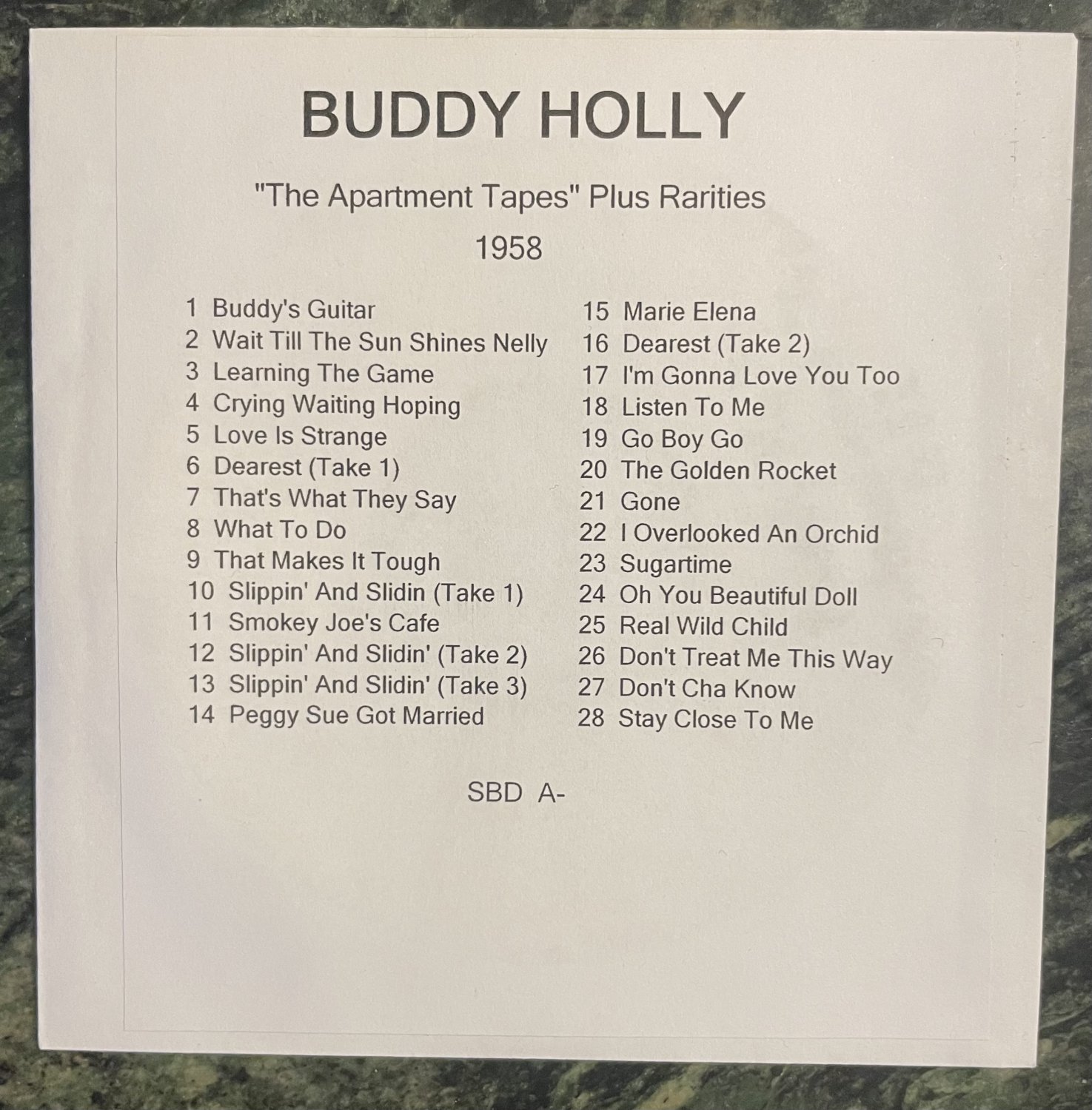 Buddy Holly cd “The Apartment Tapes” 1958 + Rarities