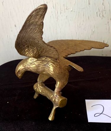 Large Vintage Brass American Bald Eagle Sculpture 11 inch wing span
