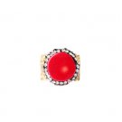 Magnolia Red Coral Lace Ring
