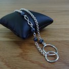 Sterling Silver and Genuine Snowflake Obsidian Gemstone Infinity Necklace