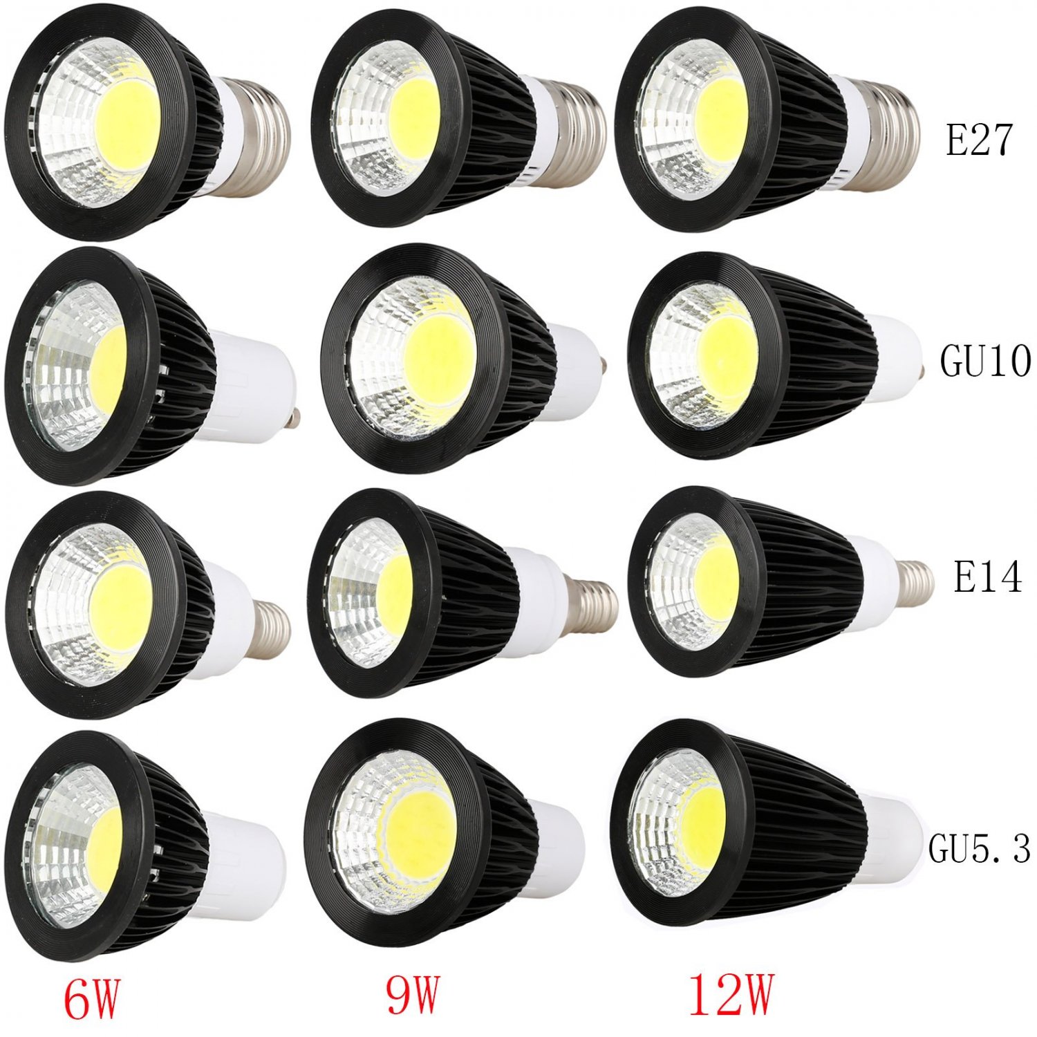 GU10/MR16/GU5.3/E27/E14 Dimmable LED Spotlight Bulb Lamps ...